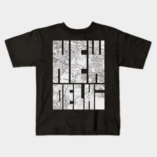 New Delhi, India City Map Typography - Light Kids T-Shirt